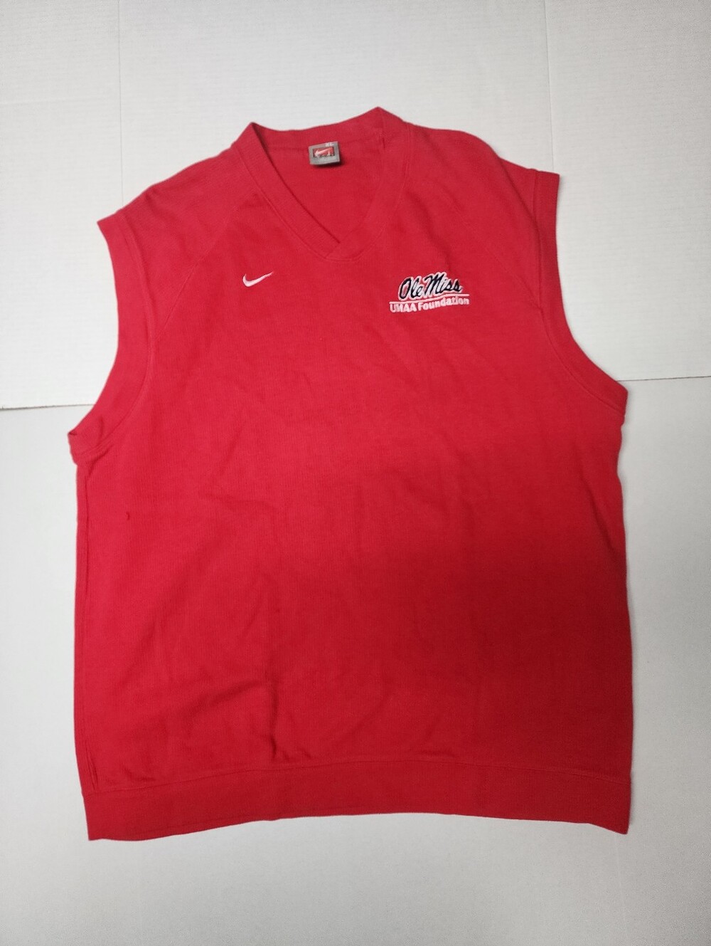 Vintage Nike Men's Size XL University Of Mississippi Alumni Red Sweater Vest